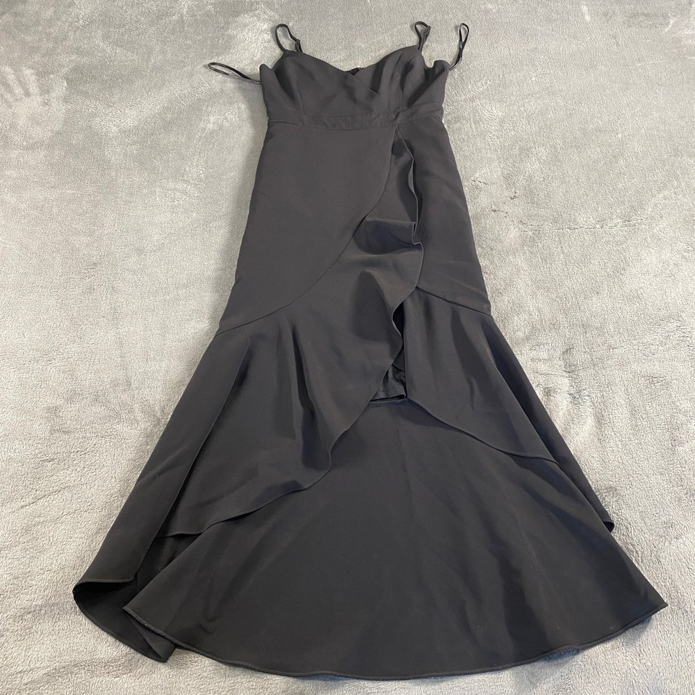 Laundry by Shelli Segal Gown Women 6 Black High-Low Ruffle Formal Dress HP01W95G